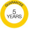5 year manufacturer's guarantee
