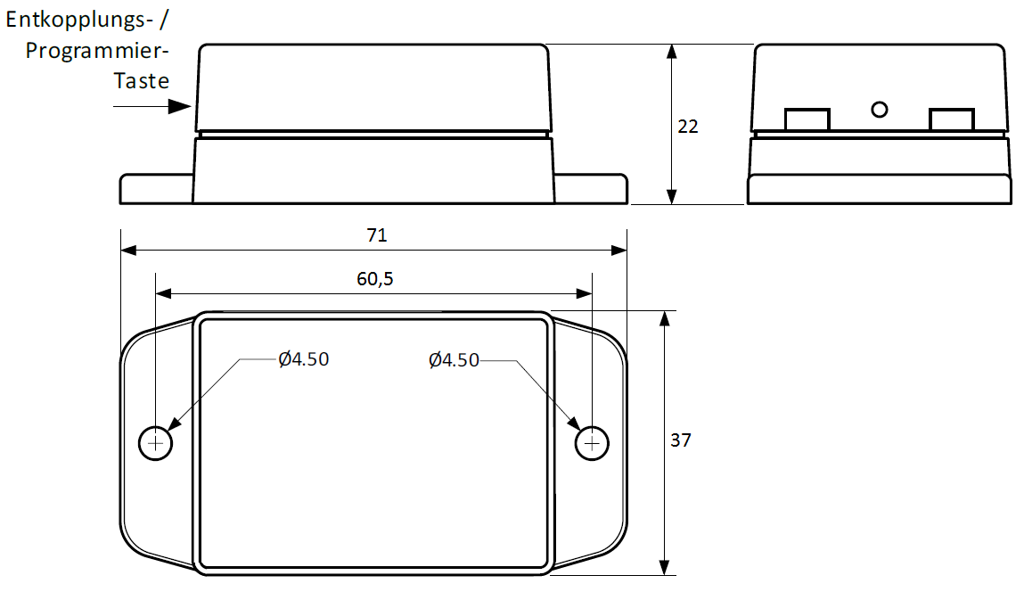 808723-Zeichnung Battery-powered surface-mounted magnetic sensor for CASAMBI networks