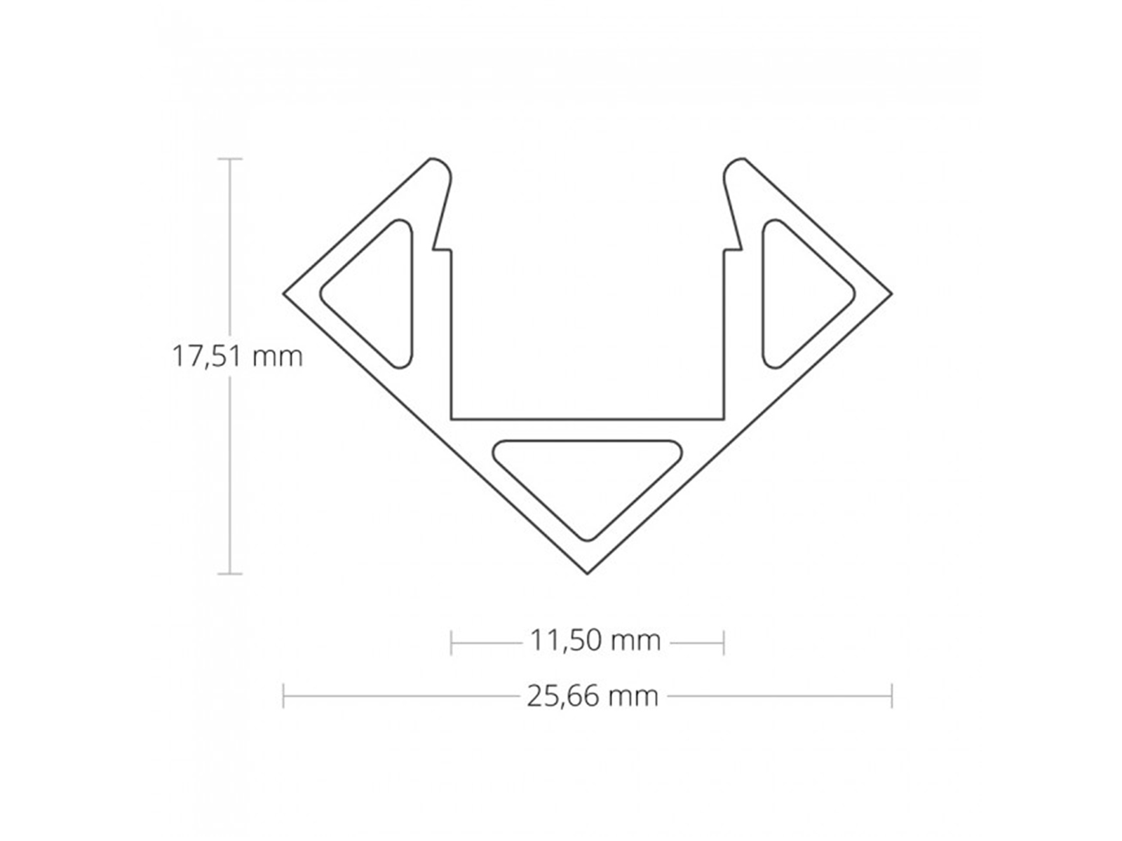 Aluminum corner profile 45 degrees silver with opal cover Aluminum corner profile 45 degrees silver with opal cover