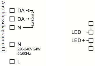 DALI DT6 Netzteil CV(24V) oder CC(350mA Anschlussdiagramm