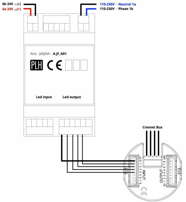 Jellyfish A.JF_A01 mit C2N-UNI8IO Crestron Interface  Jellyfish A.JF_A01 mit C2N-UNI8IO Crestron Interface