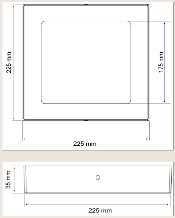 Abmessungen LEDON Newton eckig
