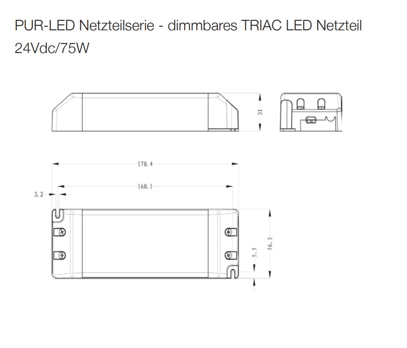 Abmessungen-NT-9890324075.jpg LED power supply 24Vdc 75W TRIAC dimmable | Indoor