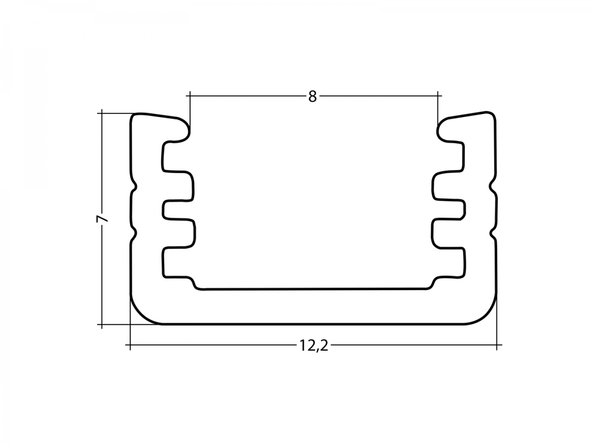 LED Alu U-Profile AL-PU2 7mm with Cover