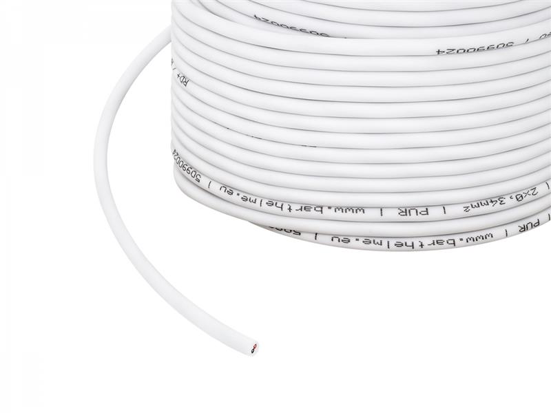 1m 2x 0.34mm² 2-pin cable white PVC outdoor 1m 2x 0.34mm² 2-pin cable white PVC outdoor