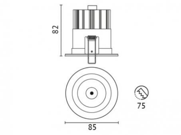 ELI Einbaudownlight Rund, 10W, 2700K, 350mA, weiß - Angebot Showroom