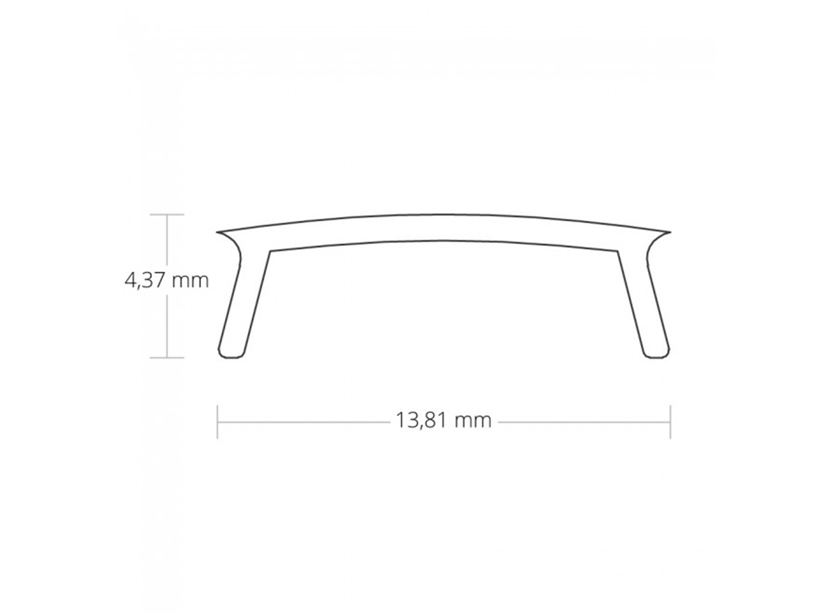 Opal cover for aluminum tile & drywall profiles 2-6m 