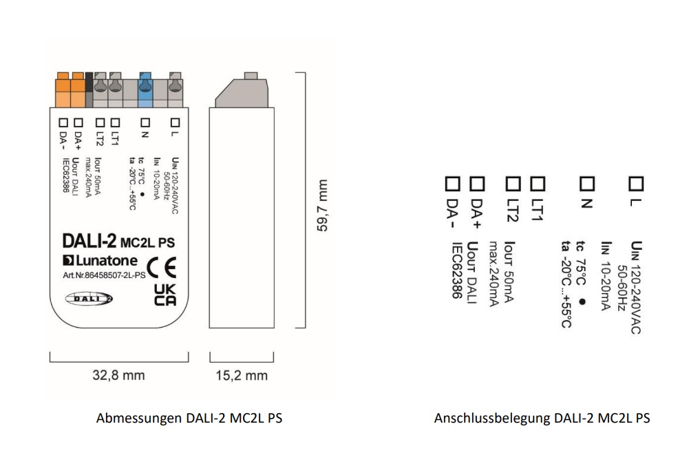 DALI-2 MC2L control module with two inputs | 86458507-2L-PS