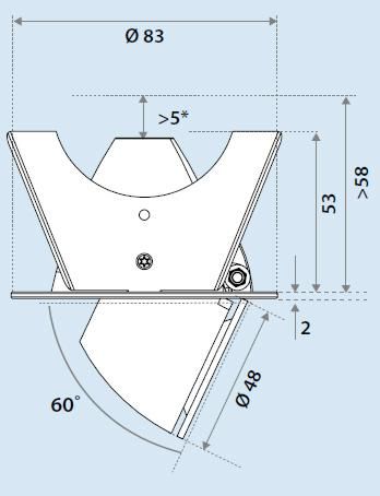 Abmessungen Linea 68 White 2700 K ext. Treiber 350mA/4,5W needed - dimmable Ceiling spring