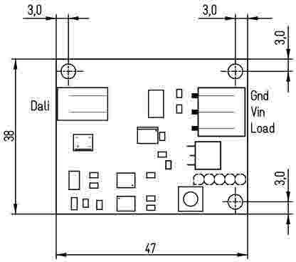 Maße DALI PWM Regler LW07-01-MOD