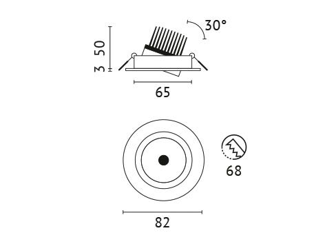 COB LED downlight Abmessungen