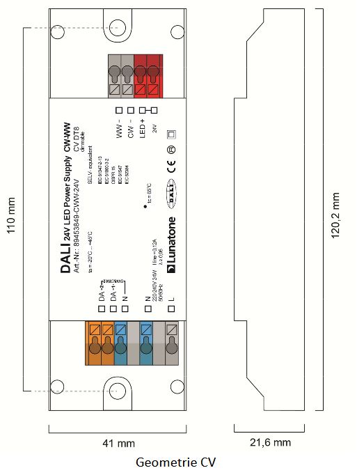 Geo CV CW-WW (DT8) Abmessungen CV