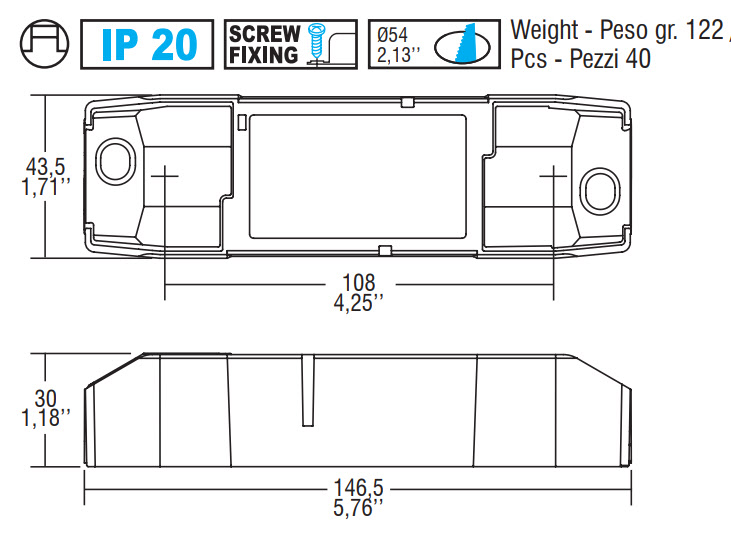 TCI professionale 34, 127480 Abmessungen 