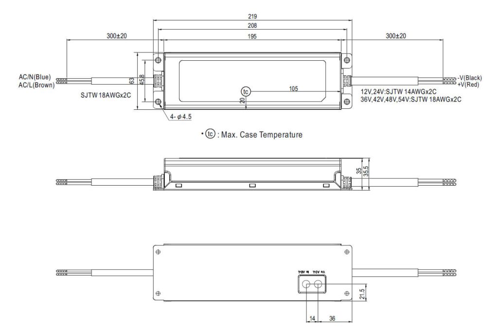 ELG 150 Abmessungen und Anschlüsse