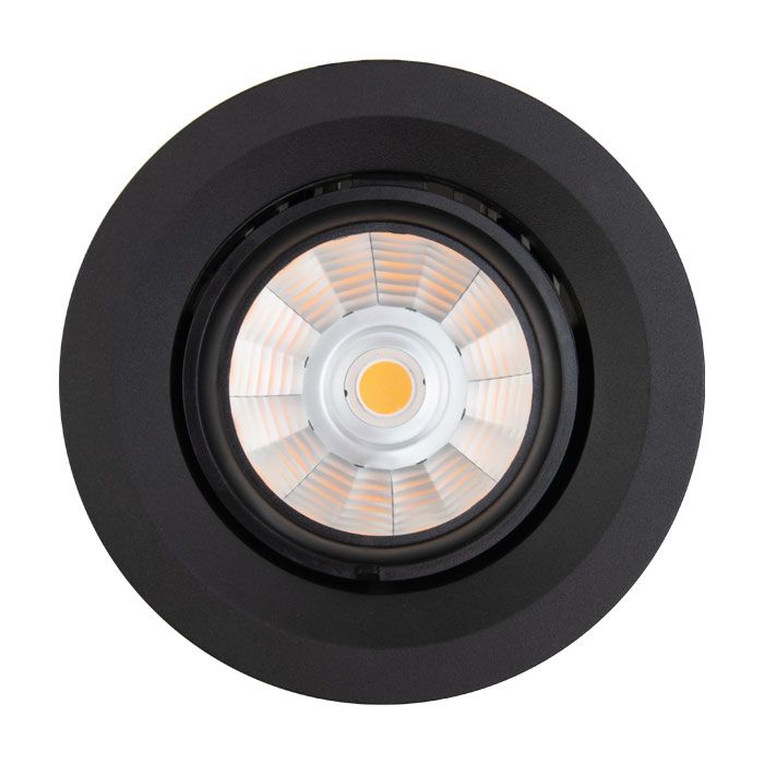 LED Downlight, 145 mm Ø, 30 W, pivotable Deckeneinbaustrahler Schwarz