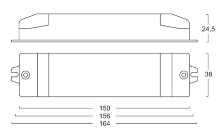 800981 Abmessung LED-Dimmer 12-48V up to 576 W with push button, DALI
