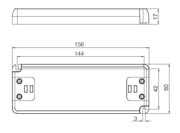 Abmessungen 24V LED Netzteil 30W