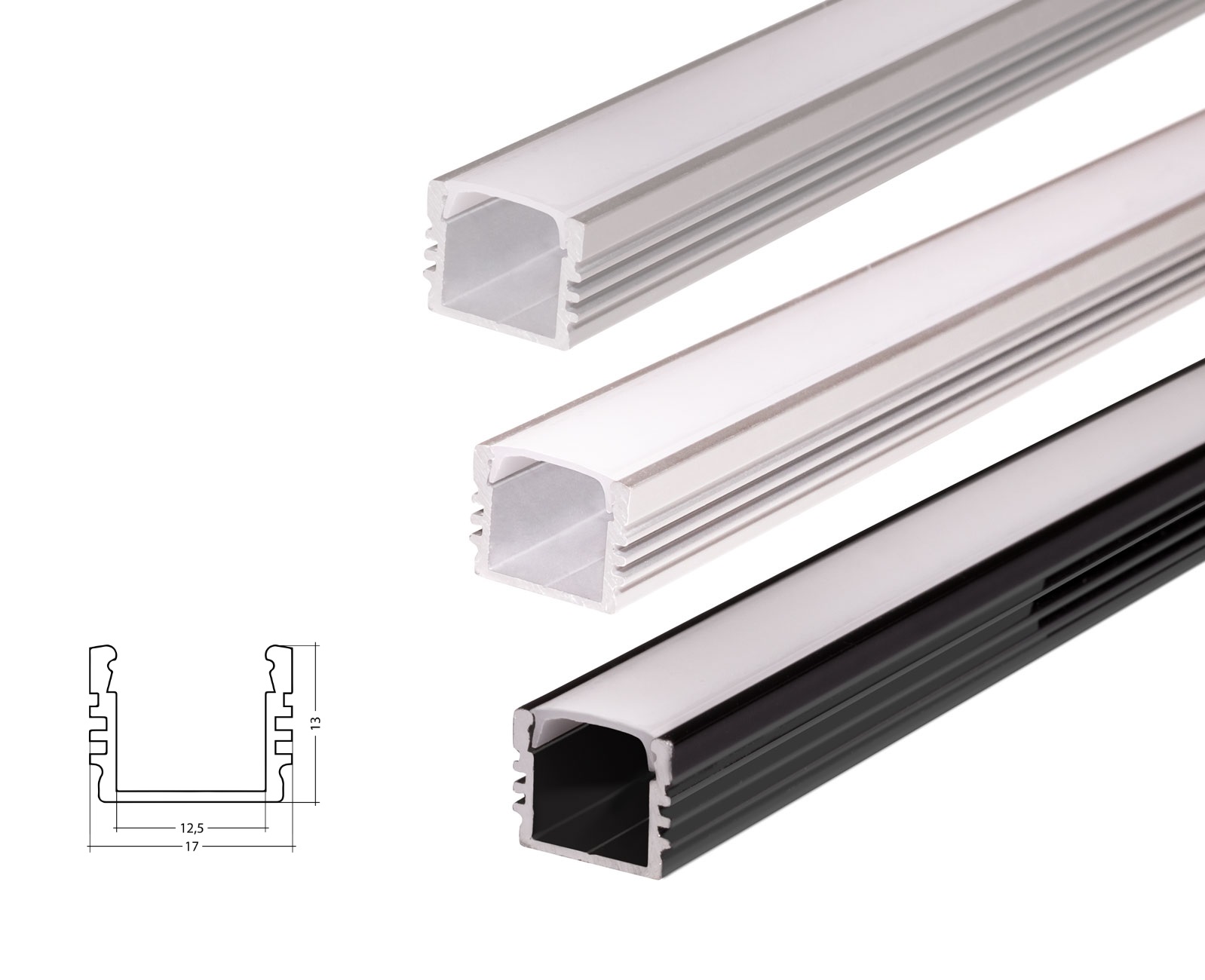 LED U-profile AL-PU6 17mm with cover 2.0m LED U-profile AL-PU6 17mm with cover 2.0m