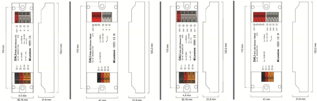 3 CH DALI constant current (CC) dimmer Abmessungen 89453845