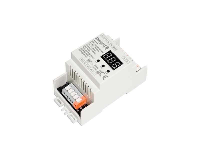 ctr-7673545-dmx_4_kanal_decoder_hutschienenmontage_frontansicht DMX512 RGBW LED Dimmer 4x5A Hutschiene