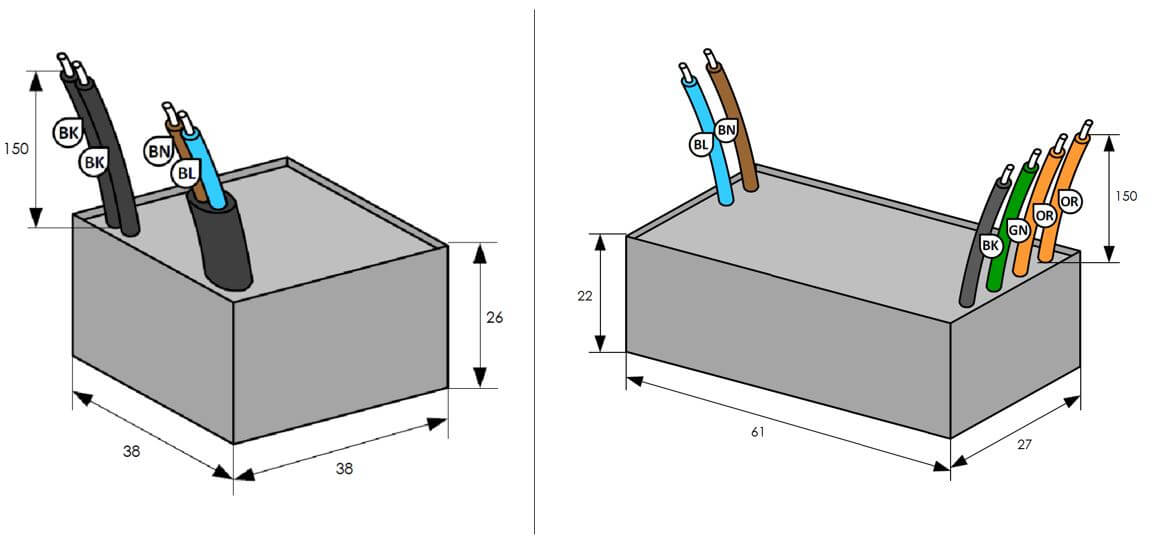 Abmessungen der Casambi Schnittstelle 25 | 60 DALI Teilnehmer Abmessungen der Casambi Schnittstelle 25 | 60 DALI Teilnehmer