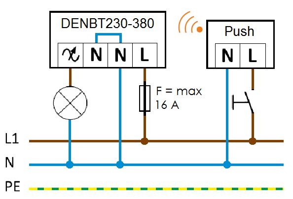 Schaltbild Anwendung Universalphasendimmer Schaltbild Anwendung Universalphasendimmer