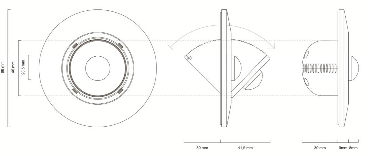 DALI Präsenzsensor abmessung