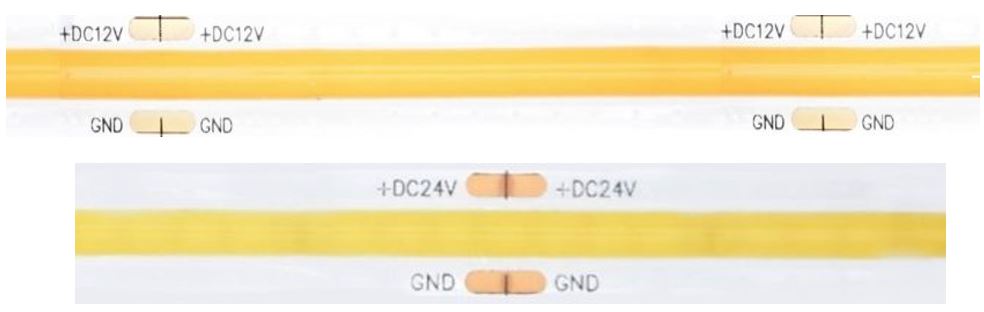 5m LED strip COB 8W/m 12V/24V 320 LEDs/m