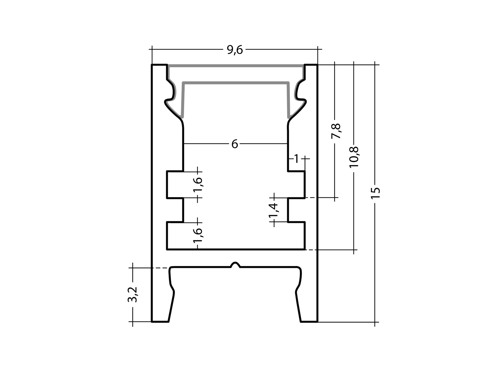 LED Alu U-profile Slim XS silver with cover LED Alu U-profile Slim XS silver with cover