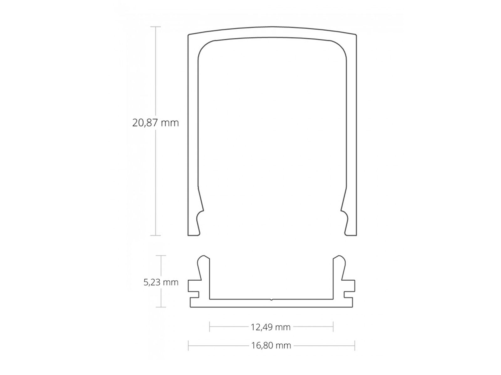 LED profile AL-PU10 silver with cover
