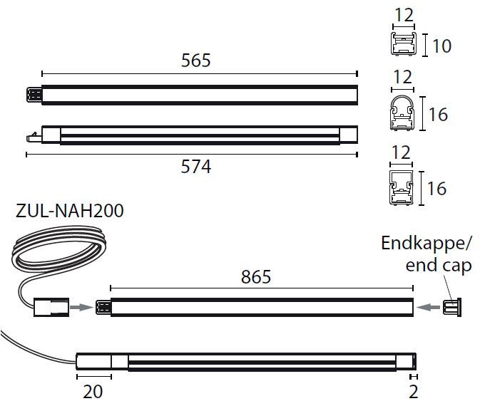 Abmessungen NAH 574- 2