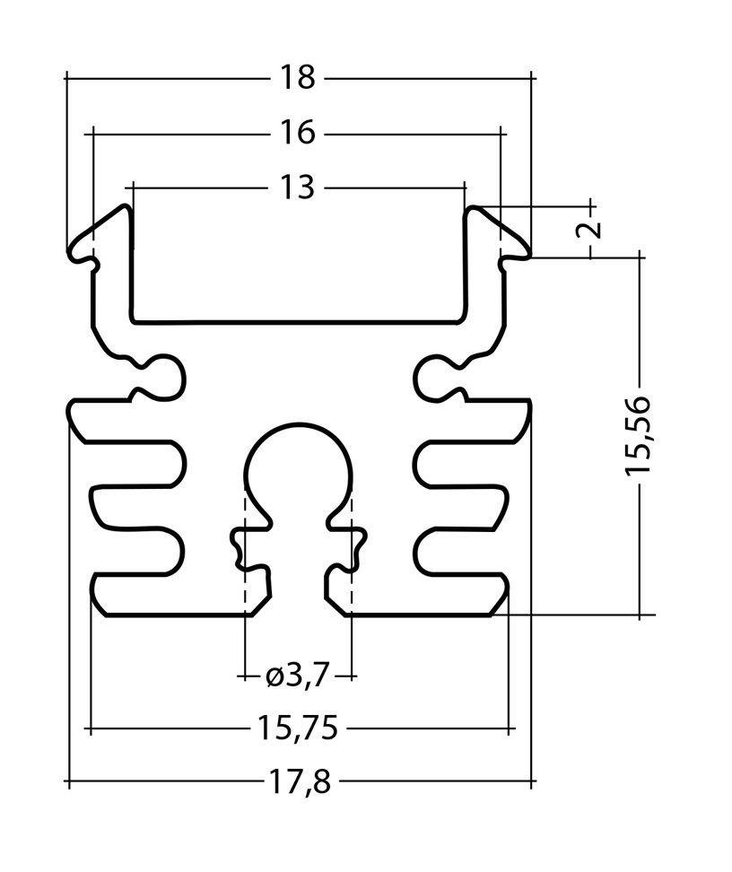 LED cooling profile 2m edge-line LED cooling profile 2m edge-line