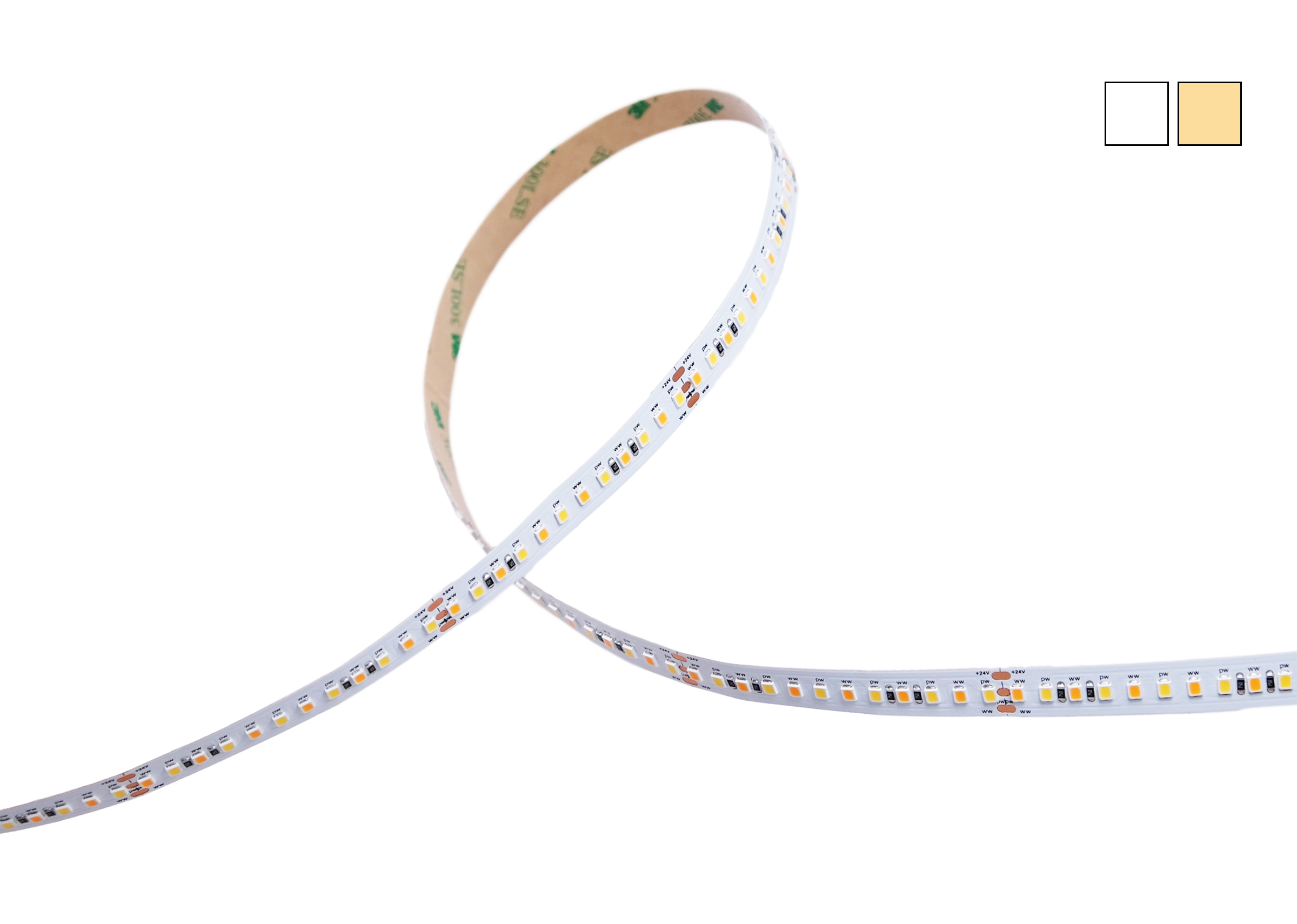 Indoor LED Stripe 24V Dual White 168LED/m 28W/m