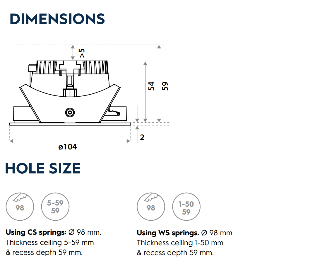 Illuxtron Downlight Lochdurchmesser 98mm Fido 98 Tunable White