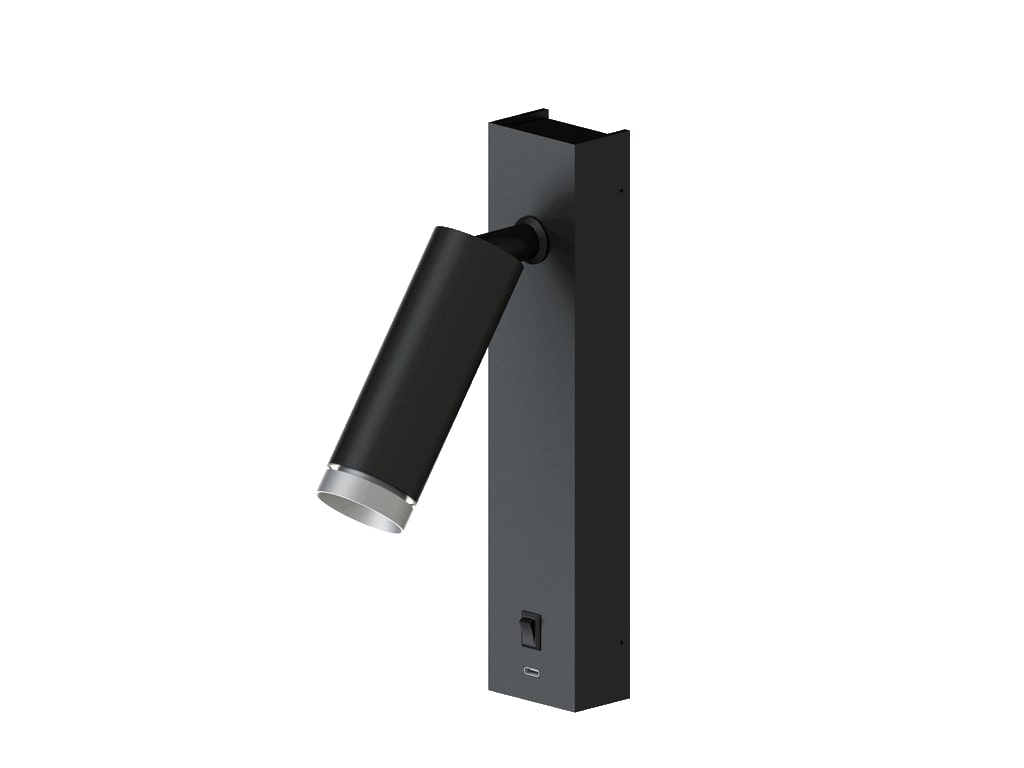 Pointer Spot Wall Light schwarz silber