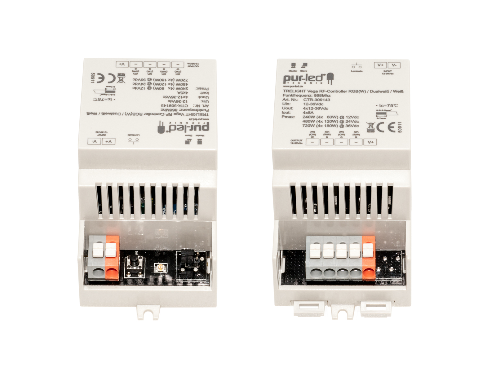 ctr-309143_trelight_vega_rf-controller-hutschiene_1600 TRELIGHT Vega Funk Controller RGBW 4x5A DIN Rail