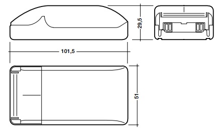 Abmaße DALI Stromversorgung Abmaße DALI Stromversorgung