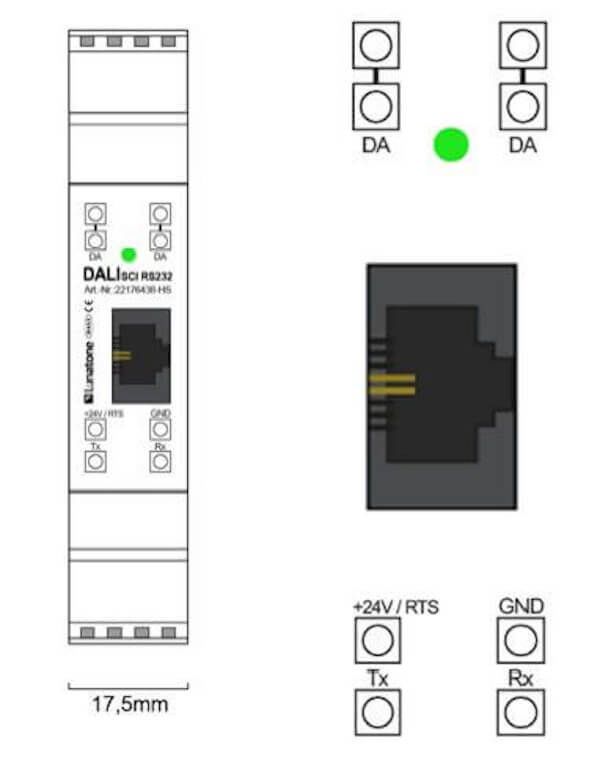 22176438-HS-3 Lunatone RS232 interface bidirectional data traffic