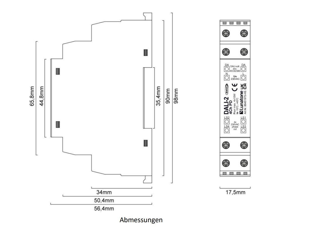 DALI-2 4Ch PD phase dimmer module
