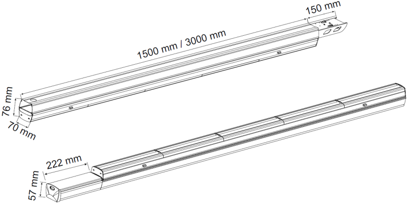 LEDON LLS Linear-Lighting-System abmessungen