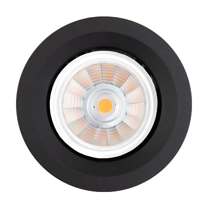 LED Downlight, 145 mm Ø, 30 W, pivotable Deckeneinbaustrahler Schwarz