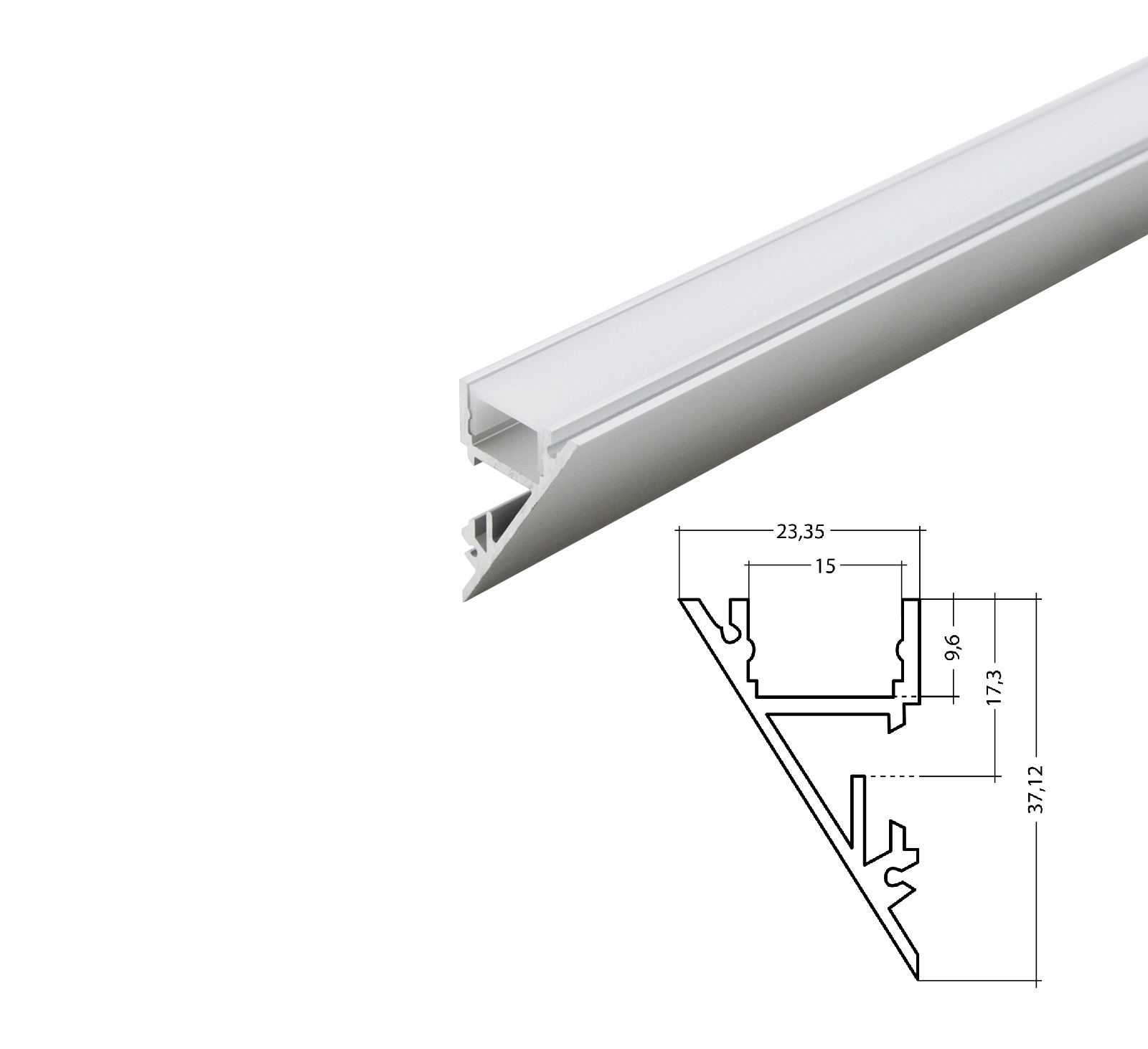Alu Voutenprofil XXLine mit Abdeckung 1 - 5 Alu haunch profile XXLine with cover 1 - 5 m