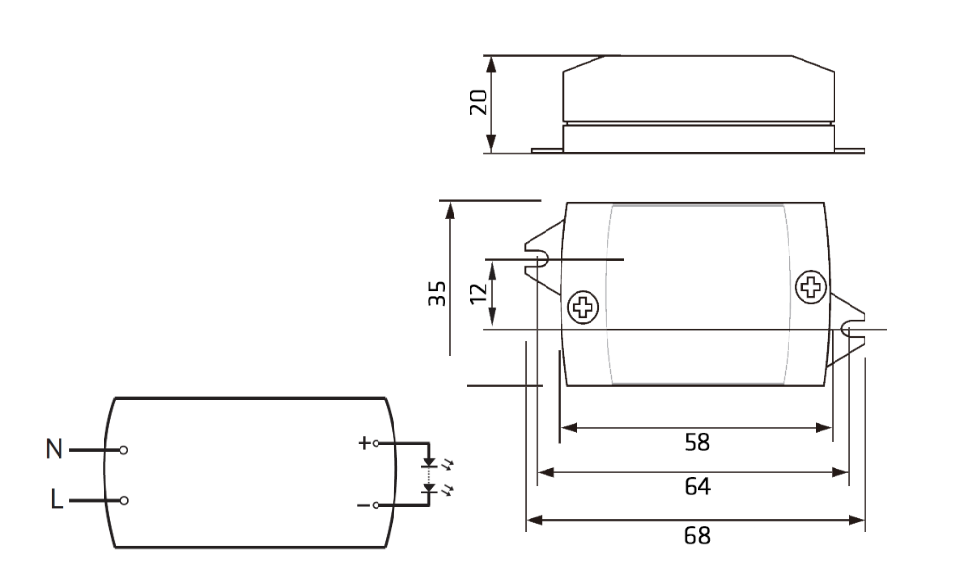 LED power supply unit with constant current - 24V 350mA / 12V 700mA LED power supply unit with constant current - 24V 350mA / 12V 700mA