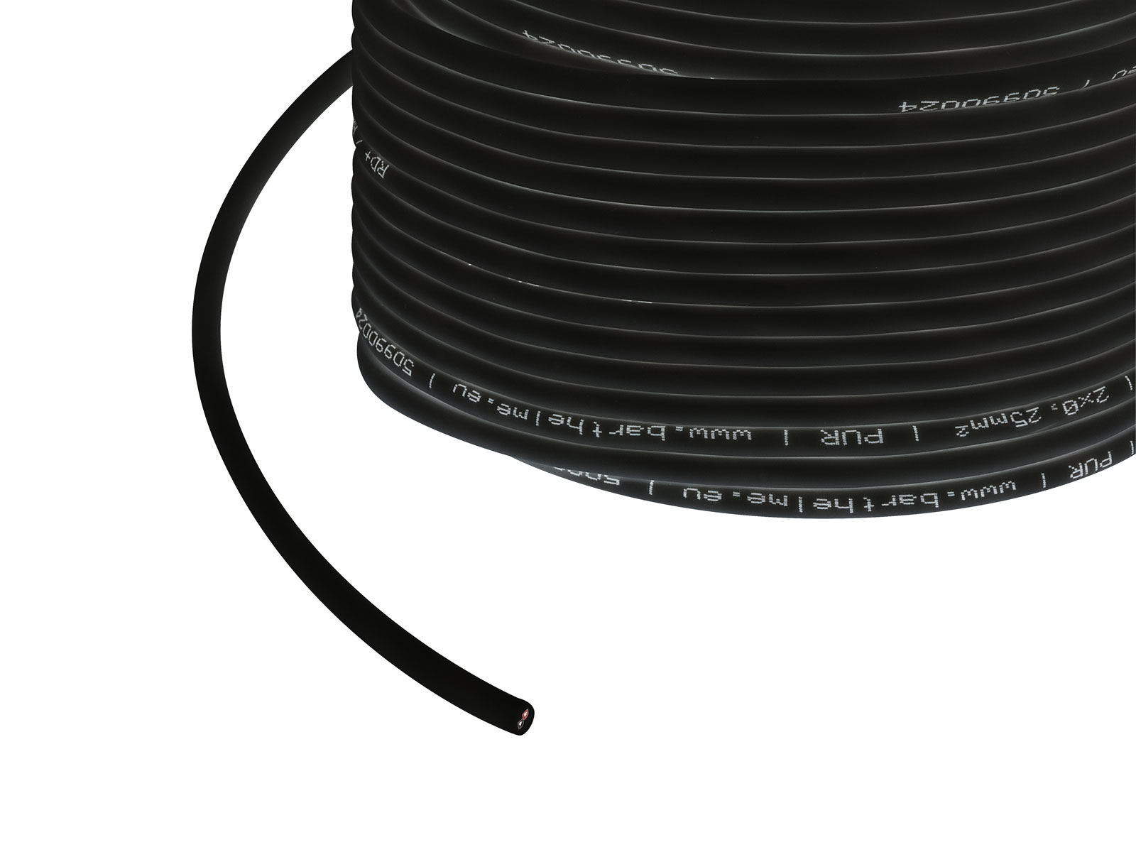 1m 2x 0.25mm² 2-pole cable black PUR Outdoor