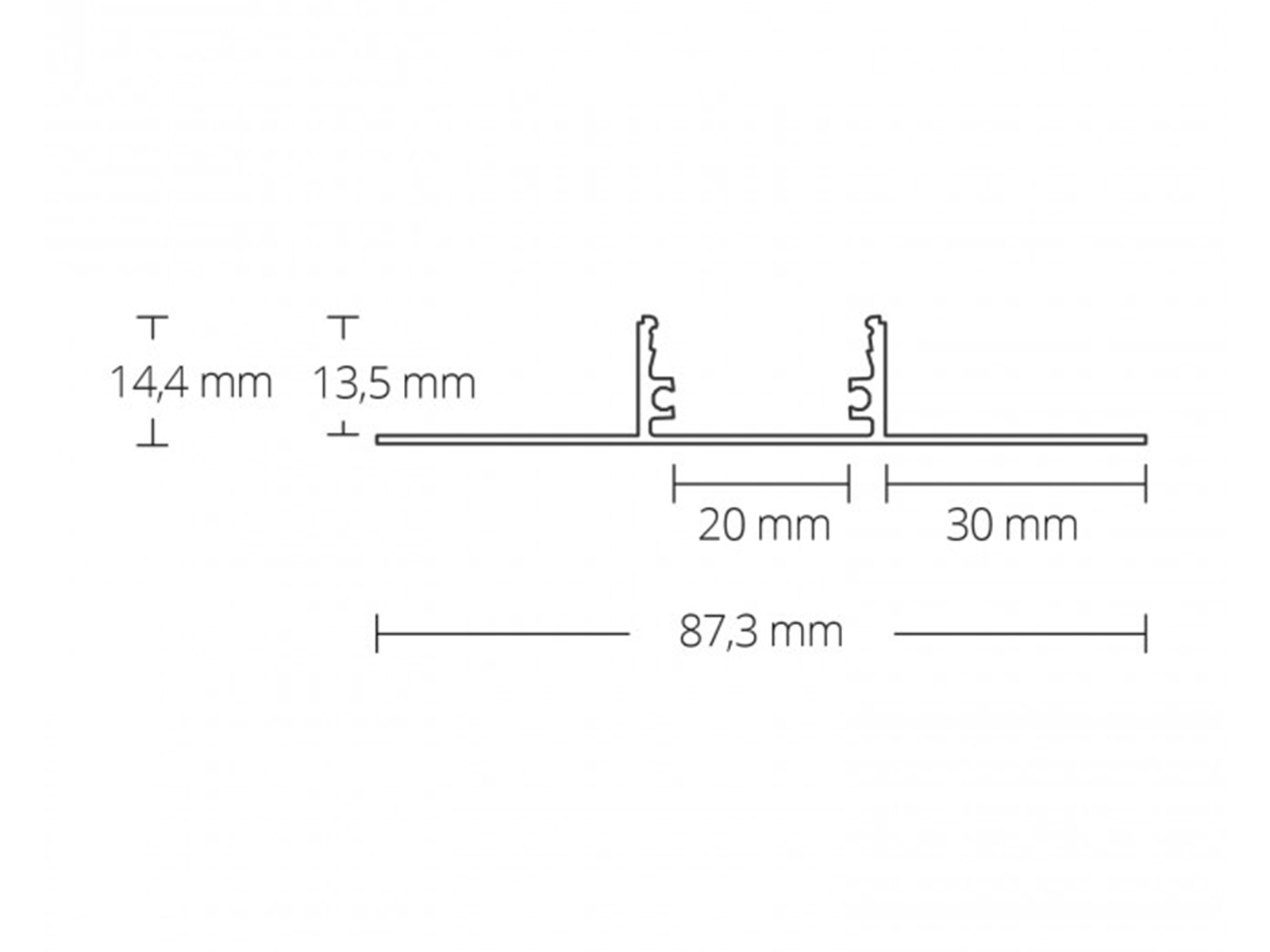 LED aluminum drywall profile AL-PU43 light line XL silver 2m 