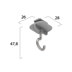 Fastening elements for the DALI ONETRACK Eutrac track system