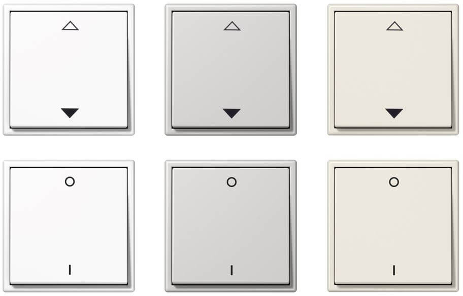 EnOcean Funktaster für Jalousie-/Lichtsteuerung mit 1 Schalterwippe (2-Kanal)