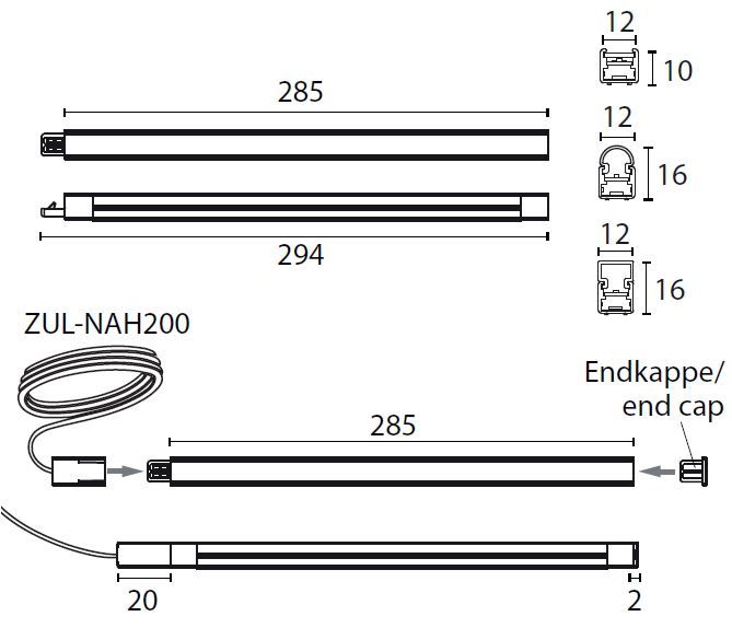 Abmessungen NAH 294 Abmessungen NAH 294