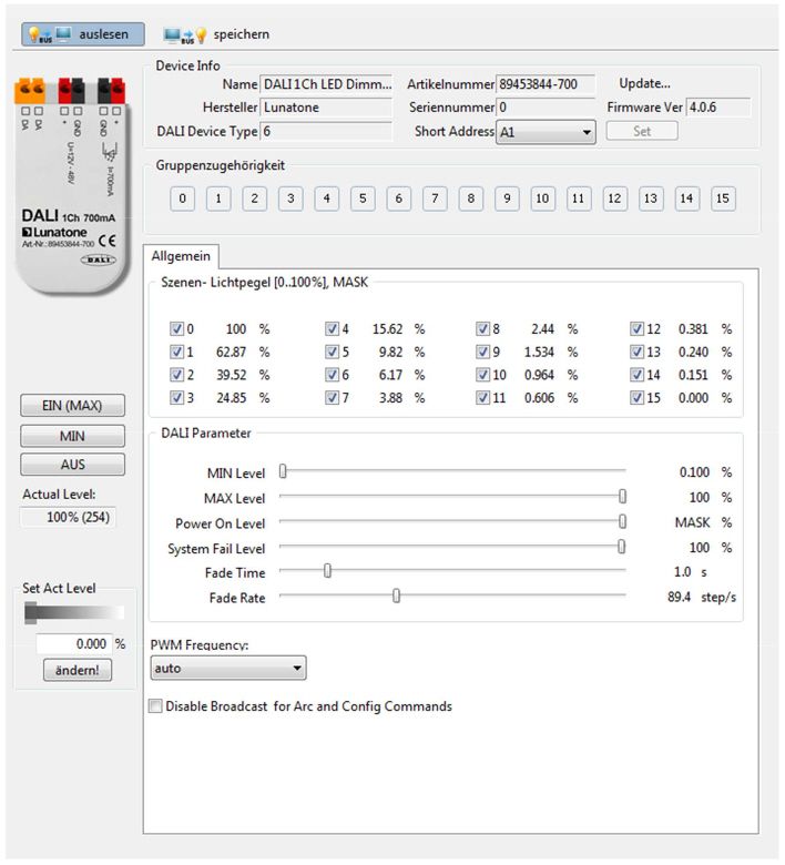 DALI ballast with 12V - 48V input for constant current