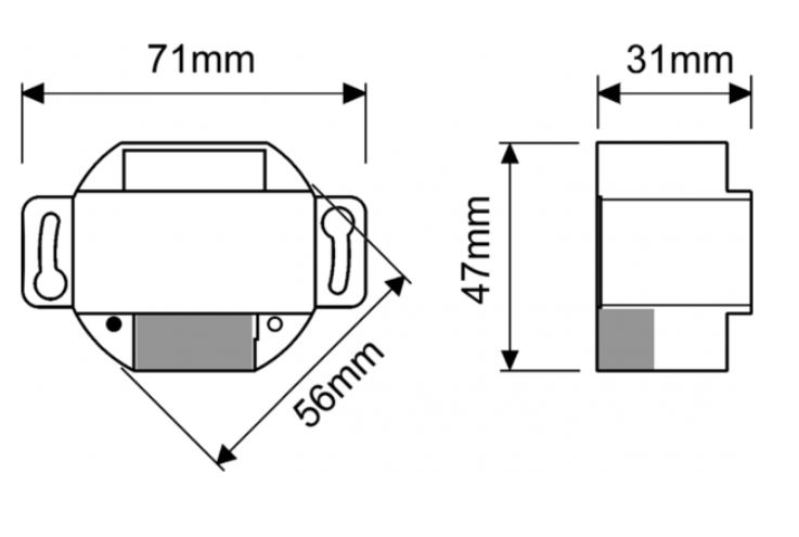 808839 Maße Switch actuator CASAMBI for roller shutters and blinds
